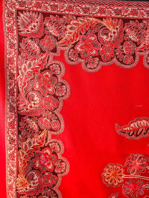 Women's Jamawar Aari Embroidery Wool Shawl